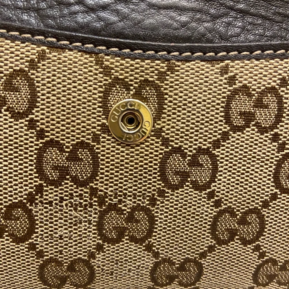 Authentic!! GUCCI Long Brown Leather Monogram Wallet. Luxury - Picture 3 of 12